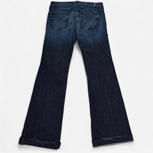 7 For All Mankind Dojo Flare Jeans 29 Darkwash Denim 
Cuffed Hem